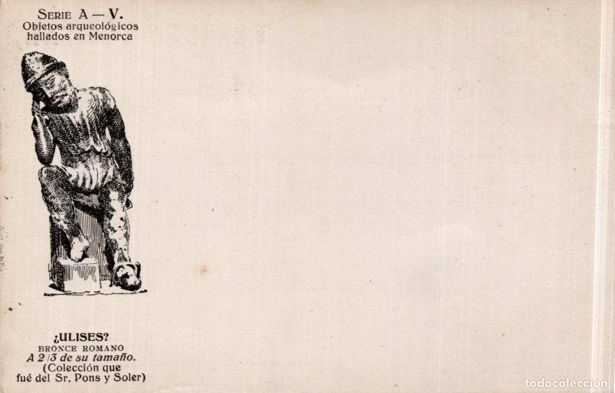 Postales: MENORCA. OBJETOS ARQUEOL&Oacute;GICOS. ULISES. ATENEO ART&Iacute;STICO - Foto 1