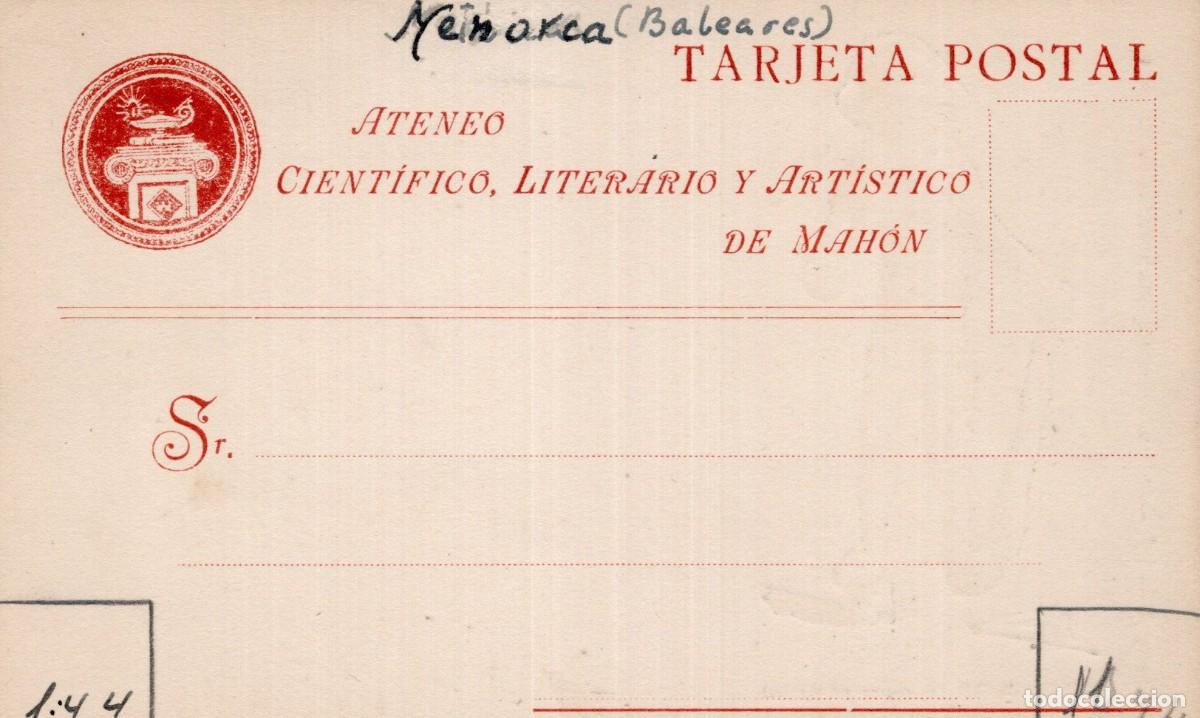 Postales: MENORCA. OBJETOS ARQUEOL&Oacute;GICOS. ULISES. ATENEO ART&Iacute;STICO - Foto 2
