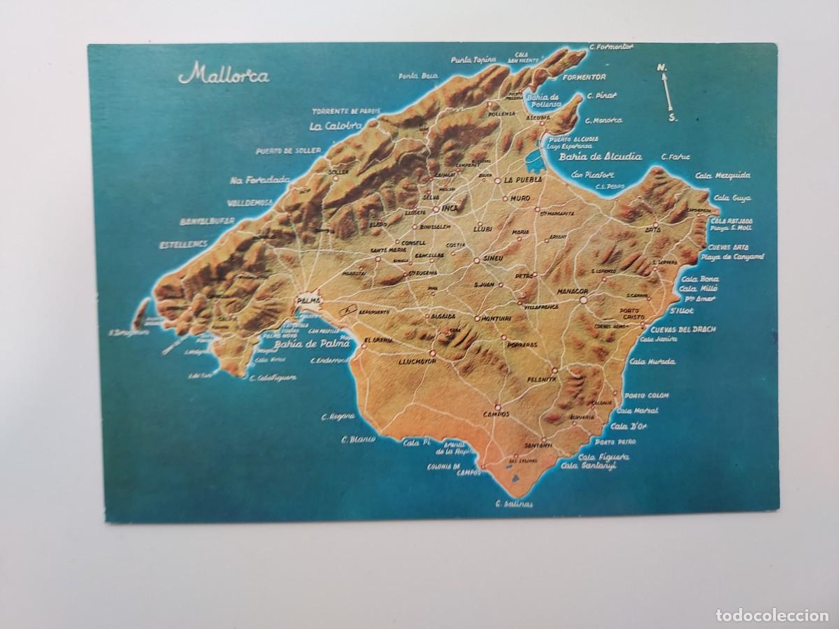 Postales: POSTAL MALLORCA MAPA DE LA ISLA. SIN CIRCULAR. 1966 - Foto 1
