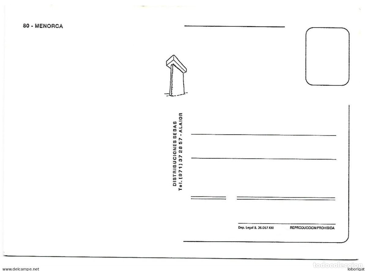 Postales: MAPA DE MENORCA / BALEARES - Foto 2