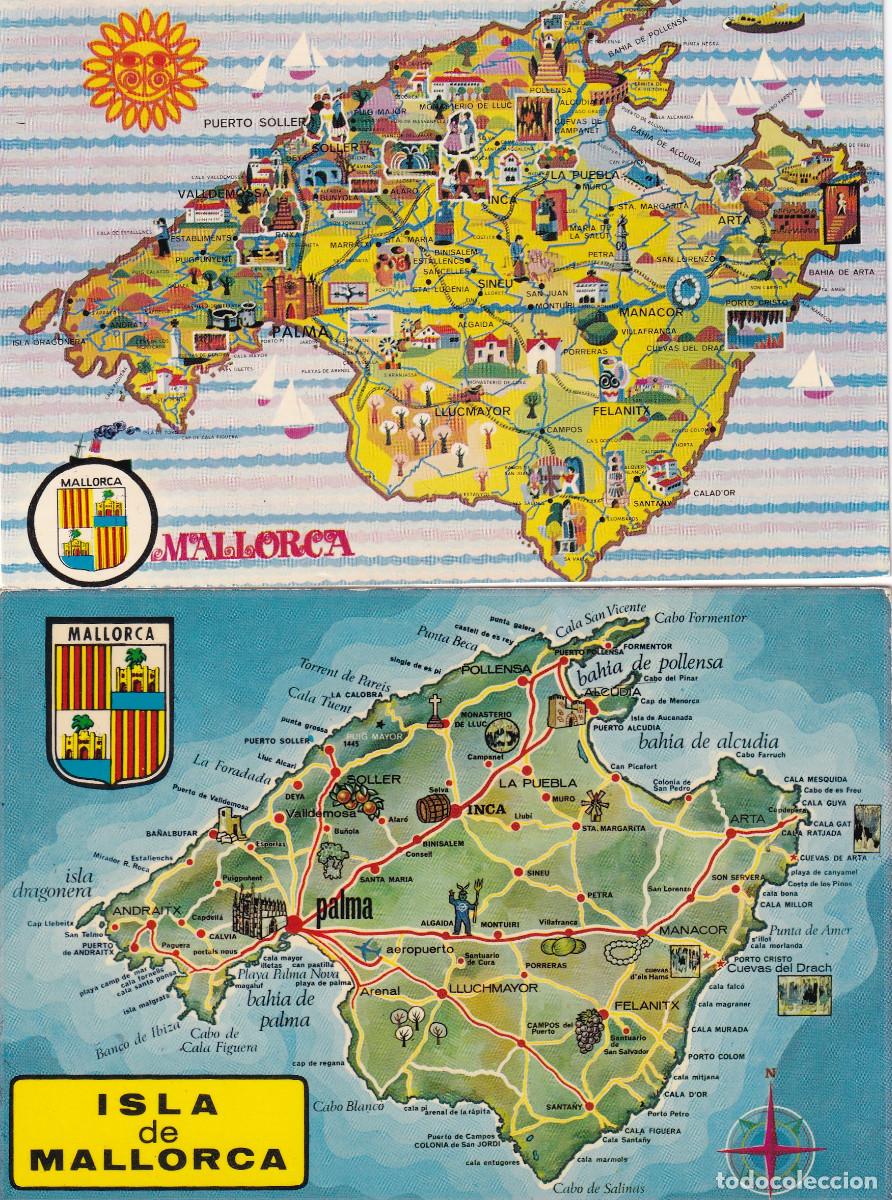 Postales: MAPA ISLA DE MALLORCA - Foto 1