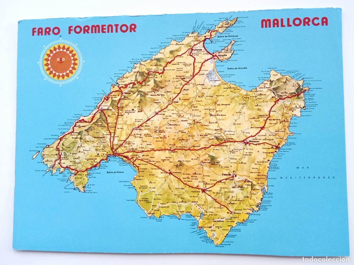 Postales: POME5 07484 MAPA DE LA ISLA BALEARES - Foto 1