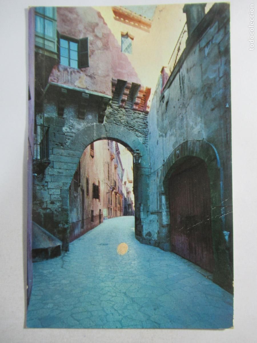 Postales: Palma - Arco &aacute;rabe en la Calle de la Almudaina - Escrita