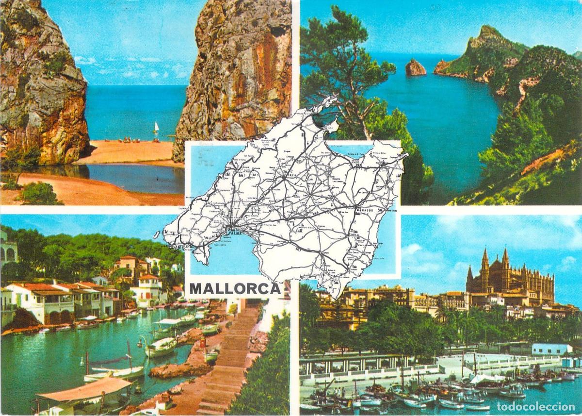 Postales: Postal de Mallorca con Mapa e Im&aacute;genes de Palma y Costa - Foto 1