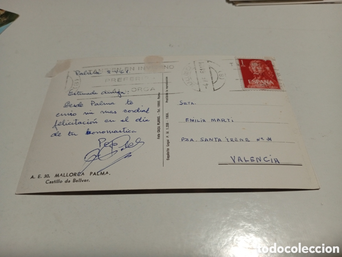 Postales: Postal Palma de Mallorca 1961 - Foto 2
