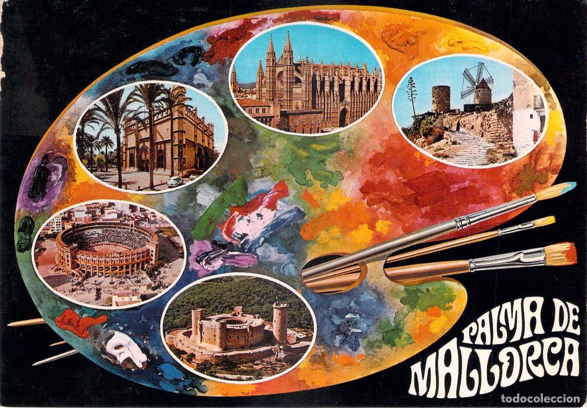 Postales: Postal Art&iacute;stica Palma de Mallorca Monumentos en Paleta de Pintor