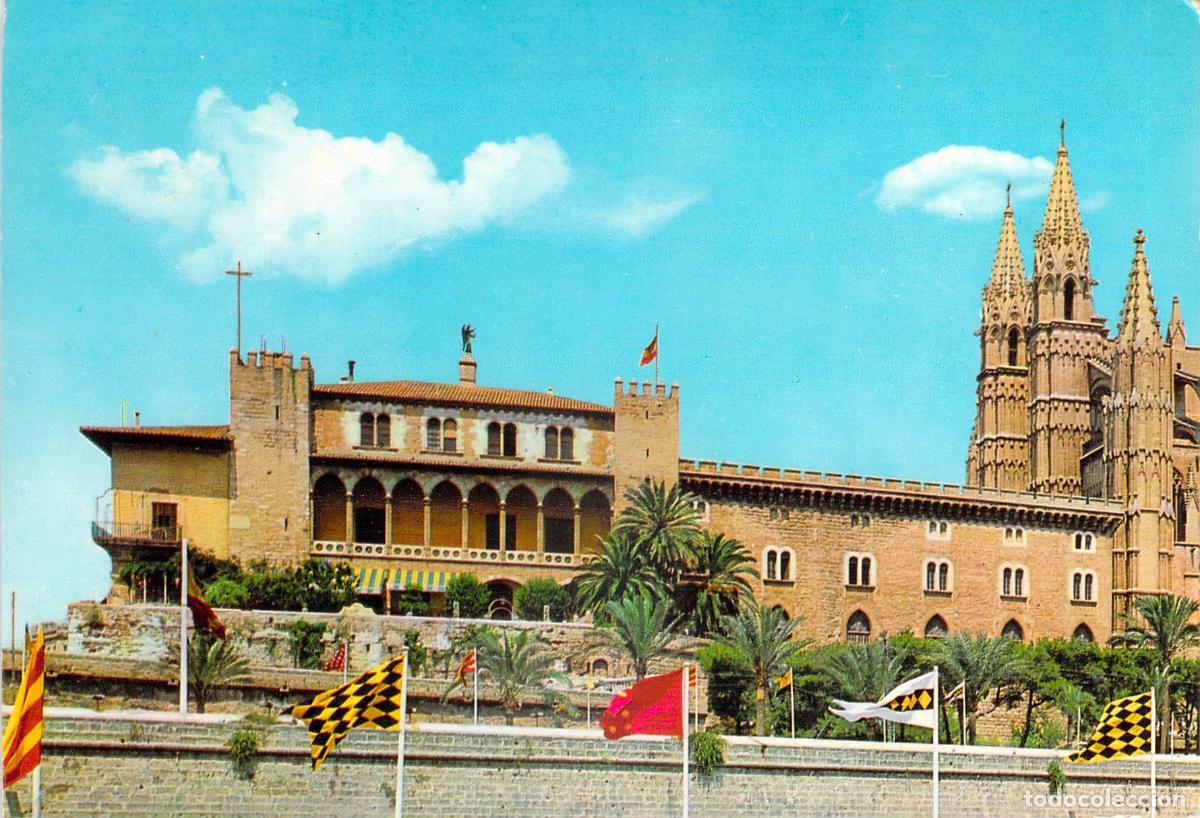 Postales: Postal de la Catedral y el Palacio de la Almudaina en Palma de Mallorca