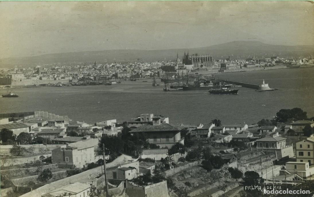 Postales: PALMA DE MALLORCA. Vista general. Postal fotogr&aacute;fica Buz&oacute;n. Alhambra Hotel. Hacia 1925.