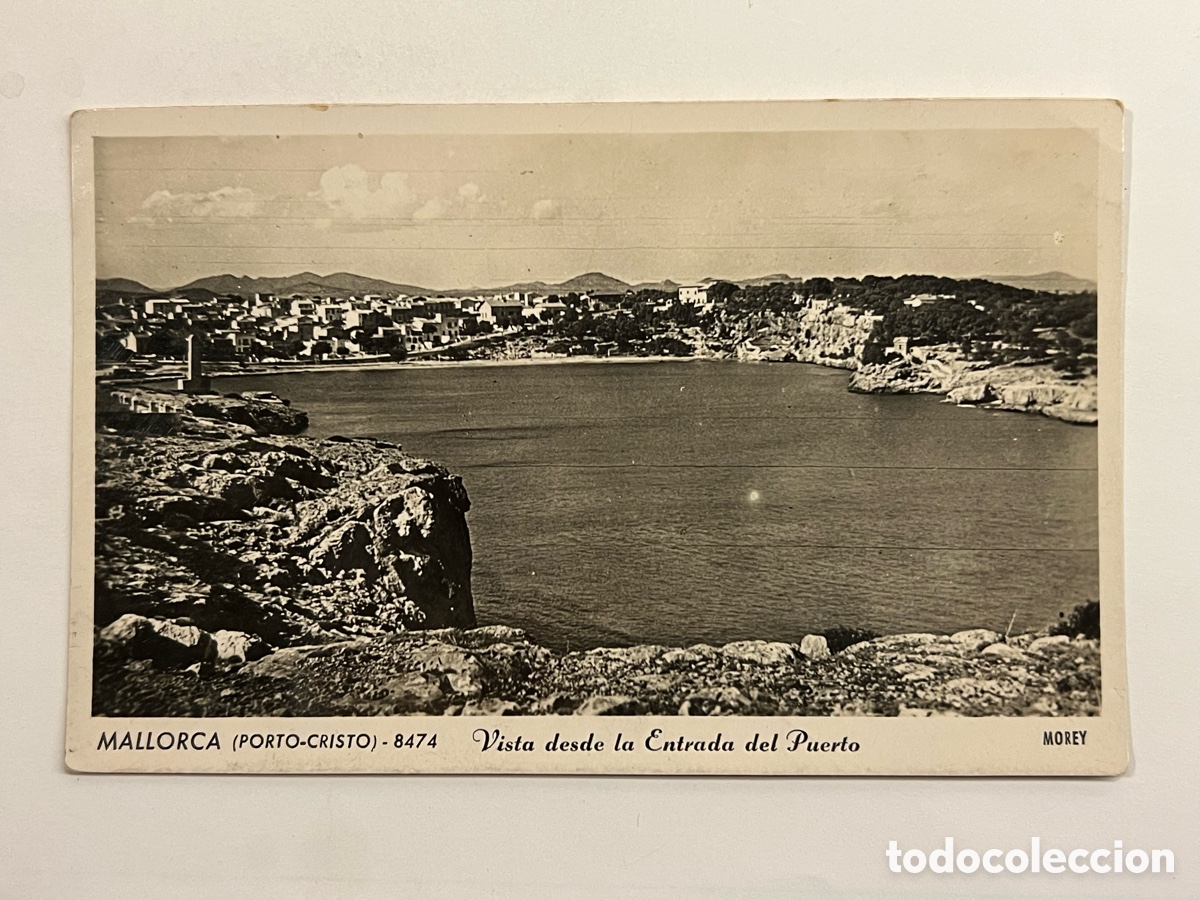 Postales: MALLORCA.. Porto-Cristo. Postal Vista desde la Entrada del Puerto. Foto Morey (a.1951) circulada