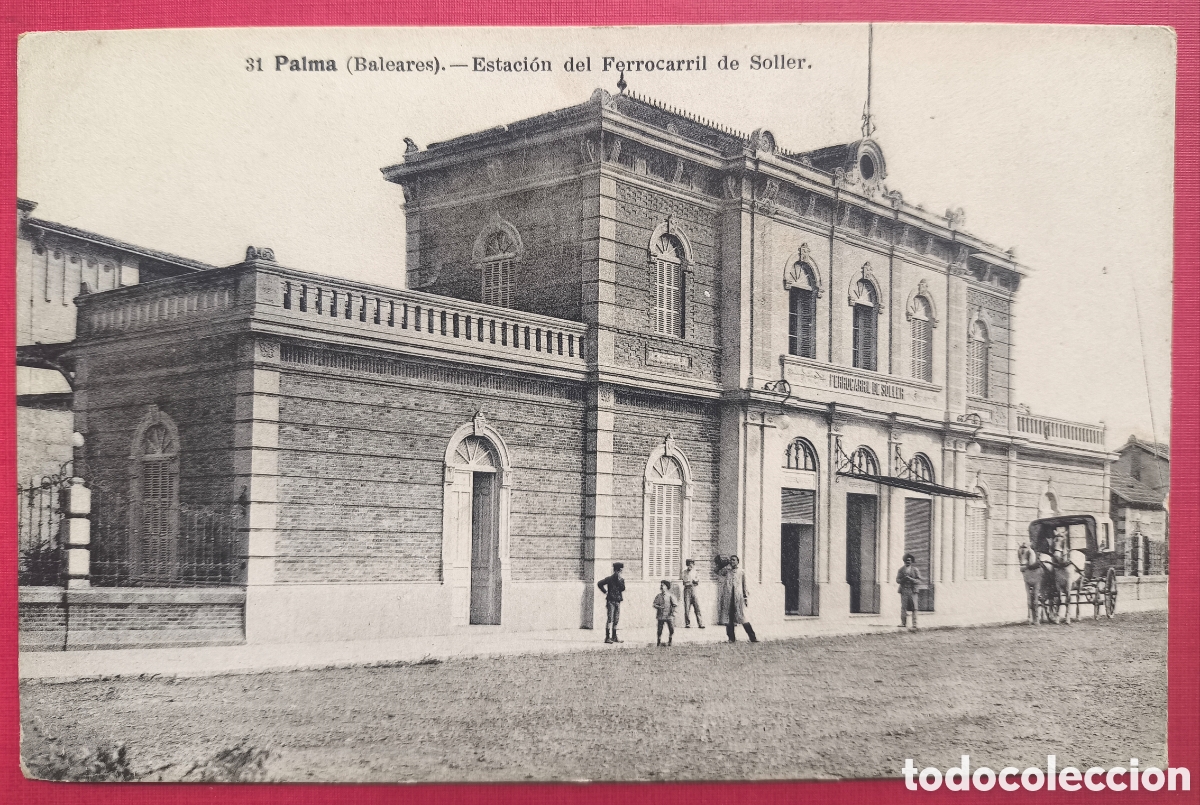 Postales: S&Oacute;LLER ESTACI&Oacute; DE FERROCARRIL POSTAL FOTOTIPIA FOT. LACOSTE PALMA BALEARS C. 1910