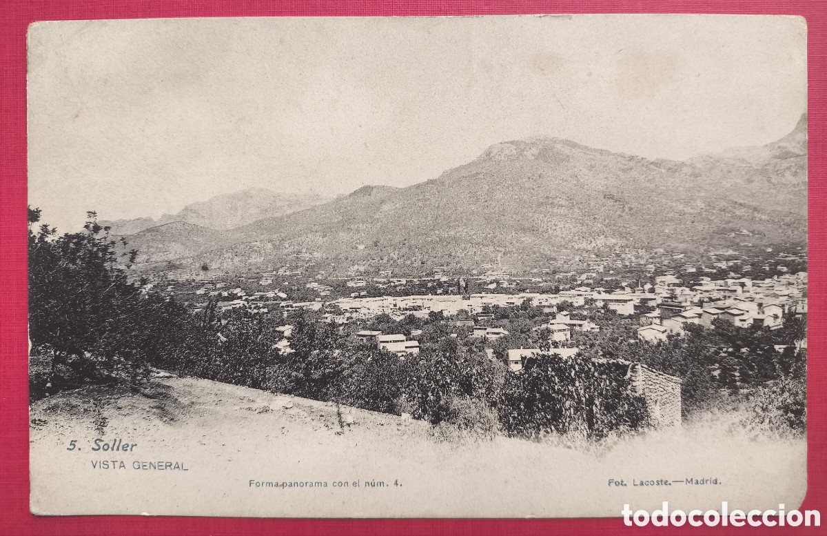 Postales: S&Oacute;LLER VISTA GENERAL POSTAL FOTOTIPIA FOT. LACOSTE PALMA BALEARS C. 1910