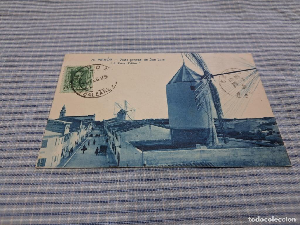 Postales: Postal antigua Menorca. San Luis. Vista general. Molino. Circulada. Pons.