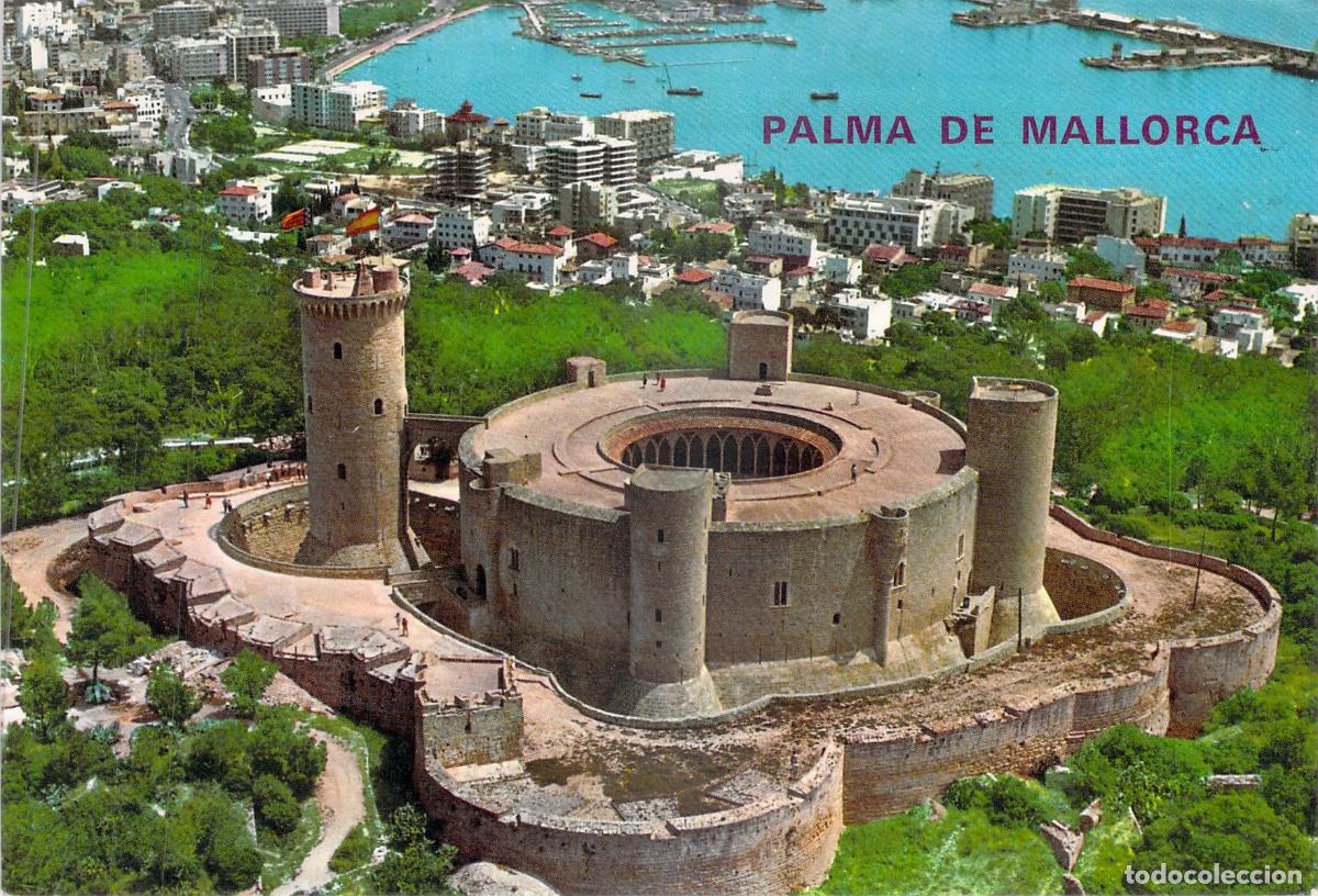 Postales: Postal de Palma de Mallorca - Castillo de Bellver y Vista del Puerto