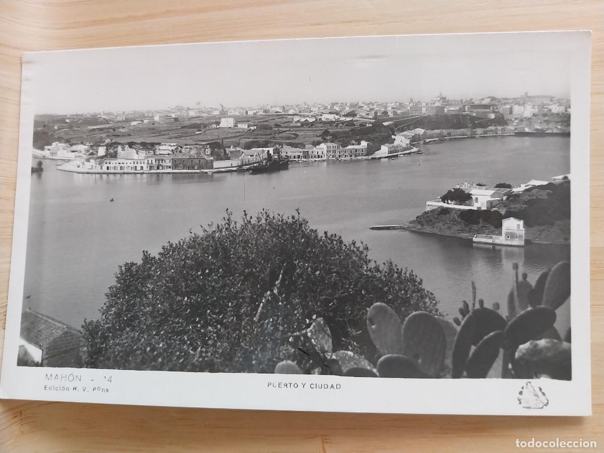 Postales: MAHON PUERTO Y CIUDAD ED R V PONS 14 SC ORIGINAL BN
