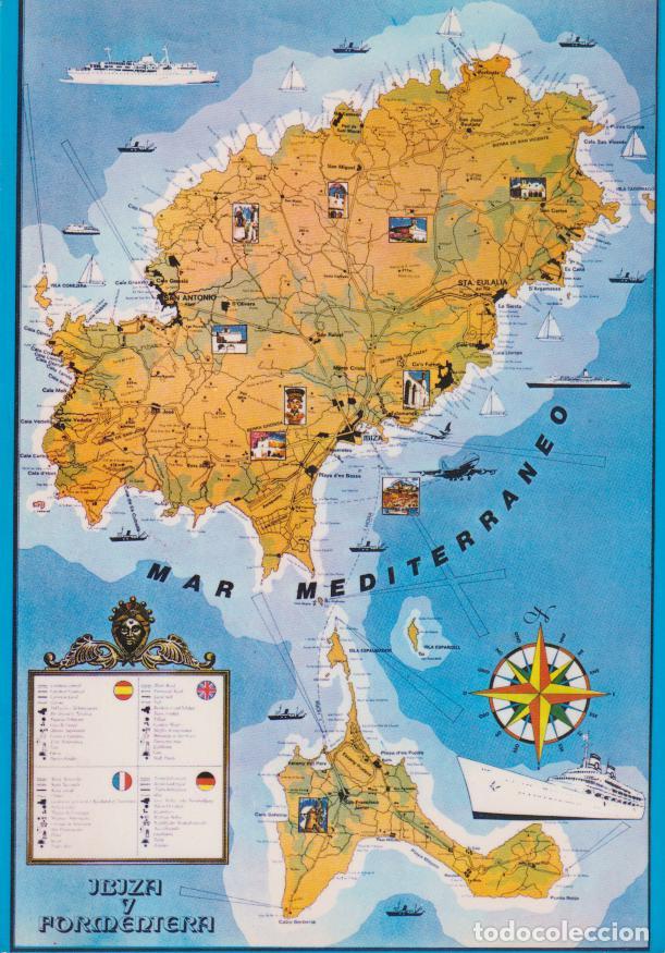 Postales: IBIZA, MAPA DE LA ISLA Y FORMENTERA &ndash; EXCLUSIVAS DIMAR N&ordm;350 &ndash; S/C