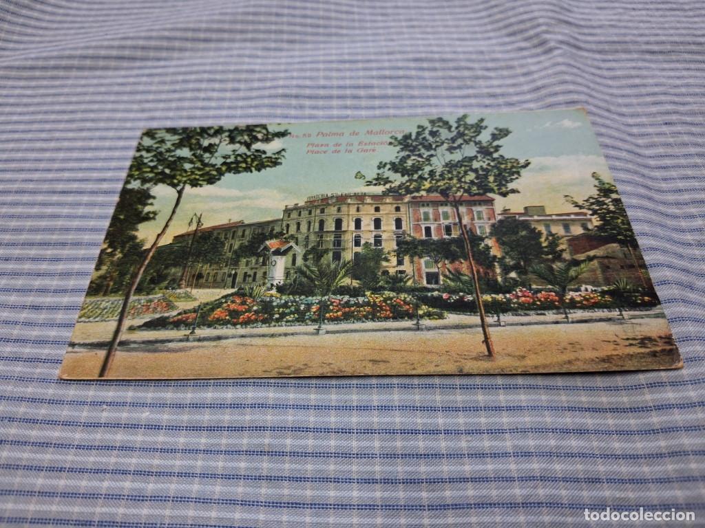 Postales: Postal antigua Mallorca. Palma. Plaza de la Estaci&oacute;n. AM 59.