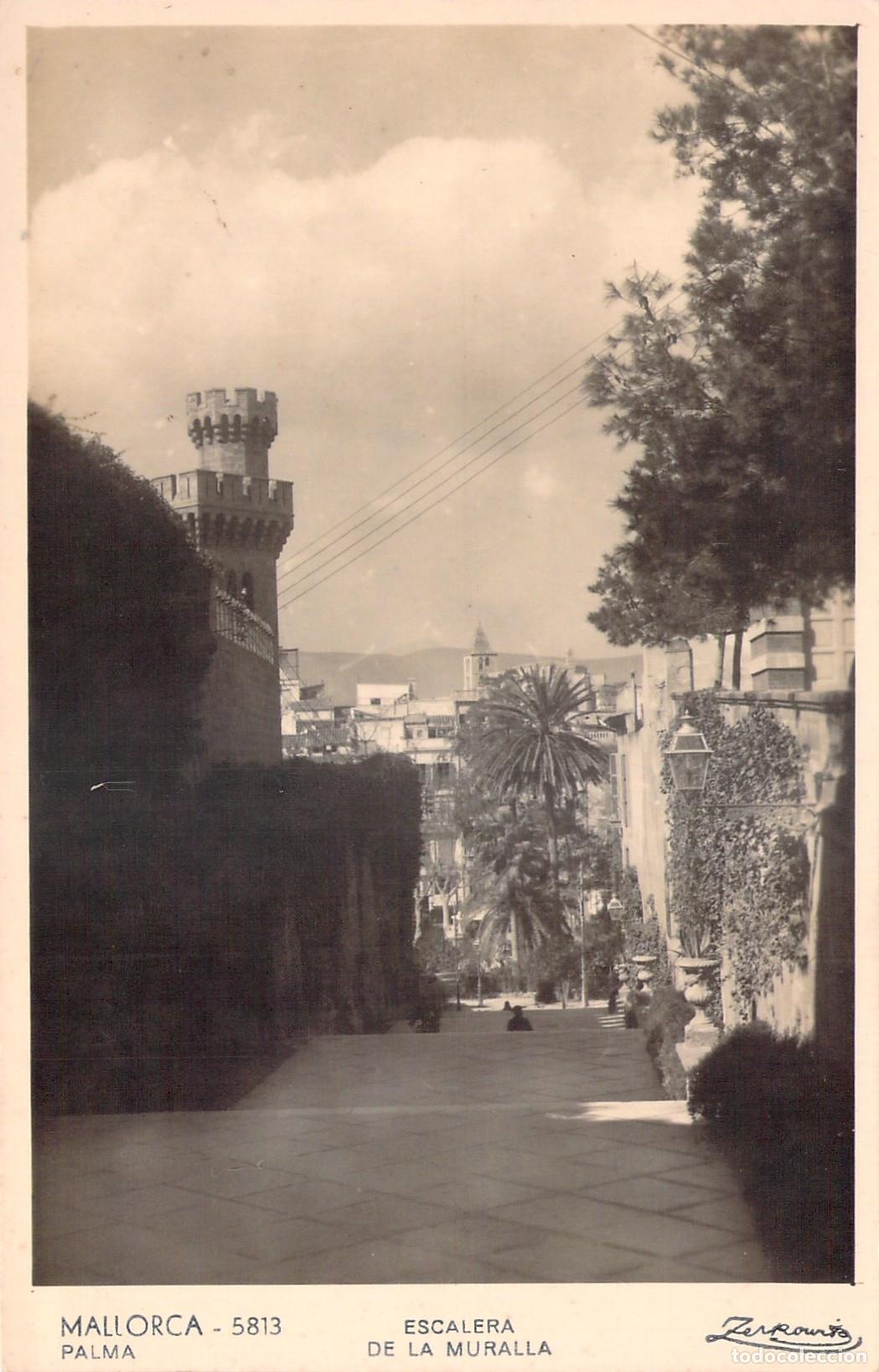 Postales: Postal de la Escalera de la Muralla en Palma de Mallorca