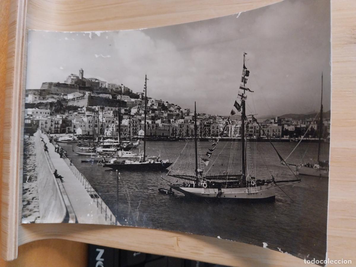 Postales: IBIZA CIUDAD Y PUERTO ED FOT VI&Ntilde;ES ESCRITA ANIMADA BARCOS BN ORIGINAL