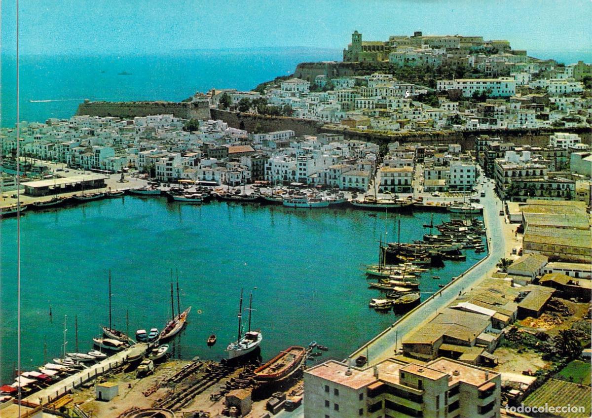 Postales: Postal del Puerto de Ibiza y Dalt Vila, Islas Baleares