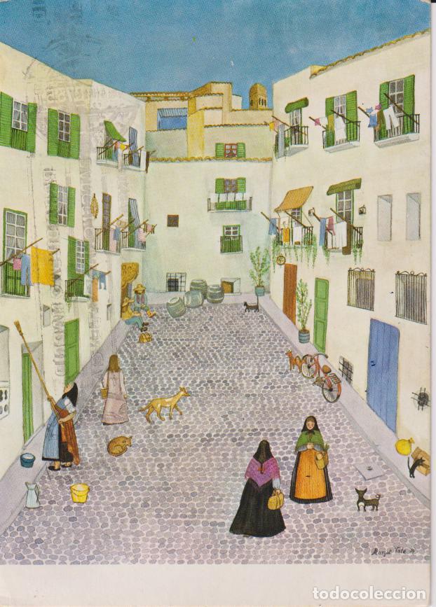 Postales: IBIZA, CALLE T&Iacute;PICA, PINTURA NA&Iuml;F , MARGOT TATE - CIRCULADA