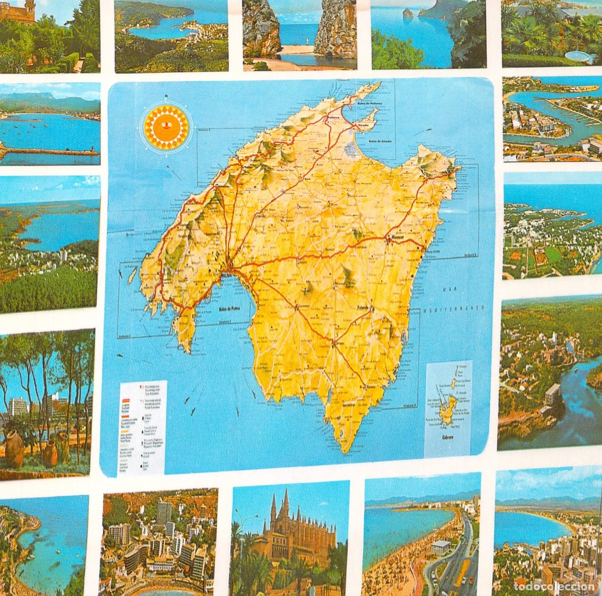 Postales: Postal de Mallorca con Mapa y Vistas de la Isla - Foto 1