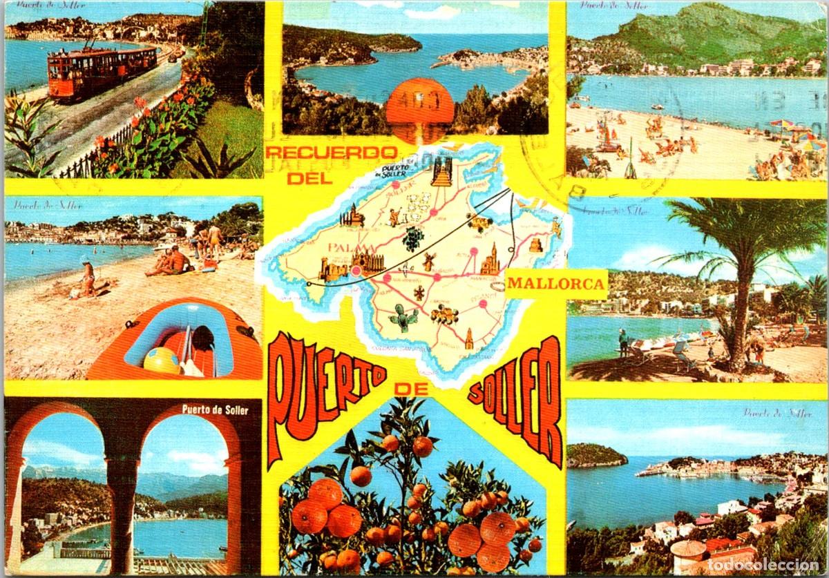 Postales: Puerto de S&oacute;ller (Mallorca) - Vistas + Mapa Isla de Mallorca - Clik Clak 1567 - 148x103mm