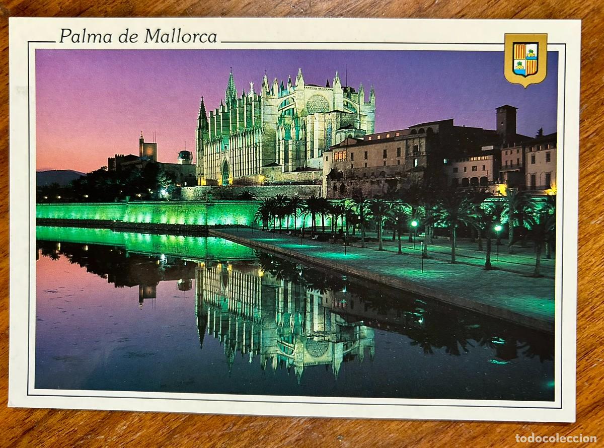 Postales: POSTAL PALMA DE MALLORCA - CATEDRAL - VISTA NOCTURNA - VINTAGE 1981 - ESCUDO DE ORO - SIN CIRCULAR