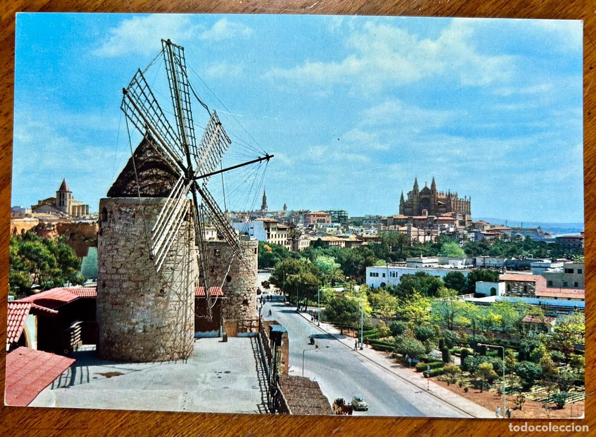 Postales: POSTAL PALMA DE MALLORCA - MOLINO - CATEDRAL - VINTAGE 1966 - GARC&Iacute;A GARRABELLA - SIN CIRCULAR