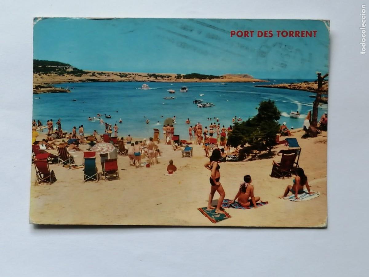 Postales: POSTAL 18475-1 MAT.IBIZA 1976-FIGUERETAS 390 S.ANTONIO ABAD BALEARS PLAYA PORT DES TORRENT BA&Ntilde;ISTAS