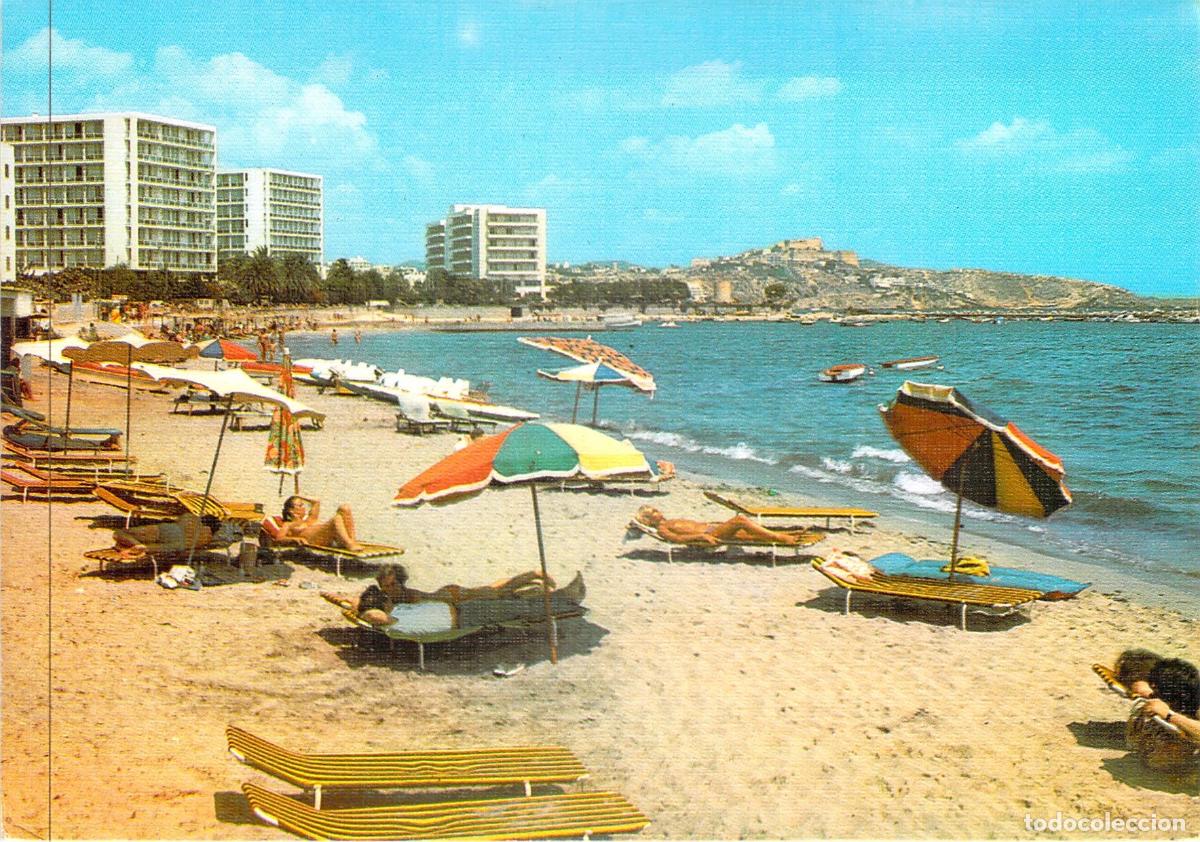 Postales: Postal de Playa d'en Bossa en Ibiza, Islas Baleares