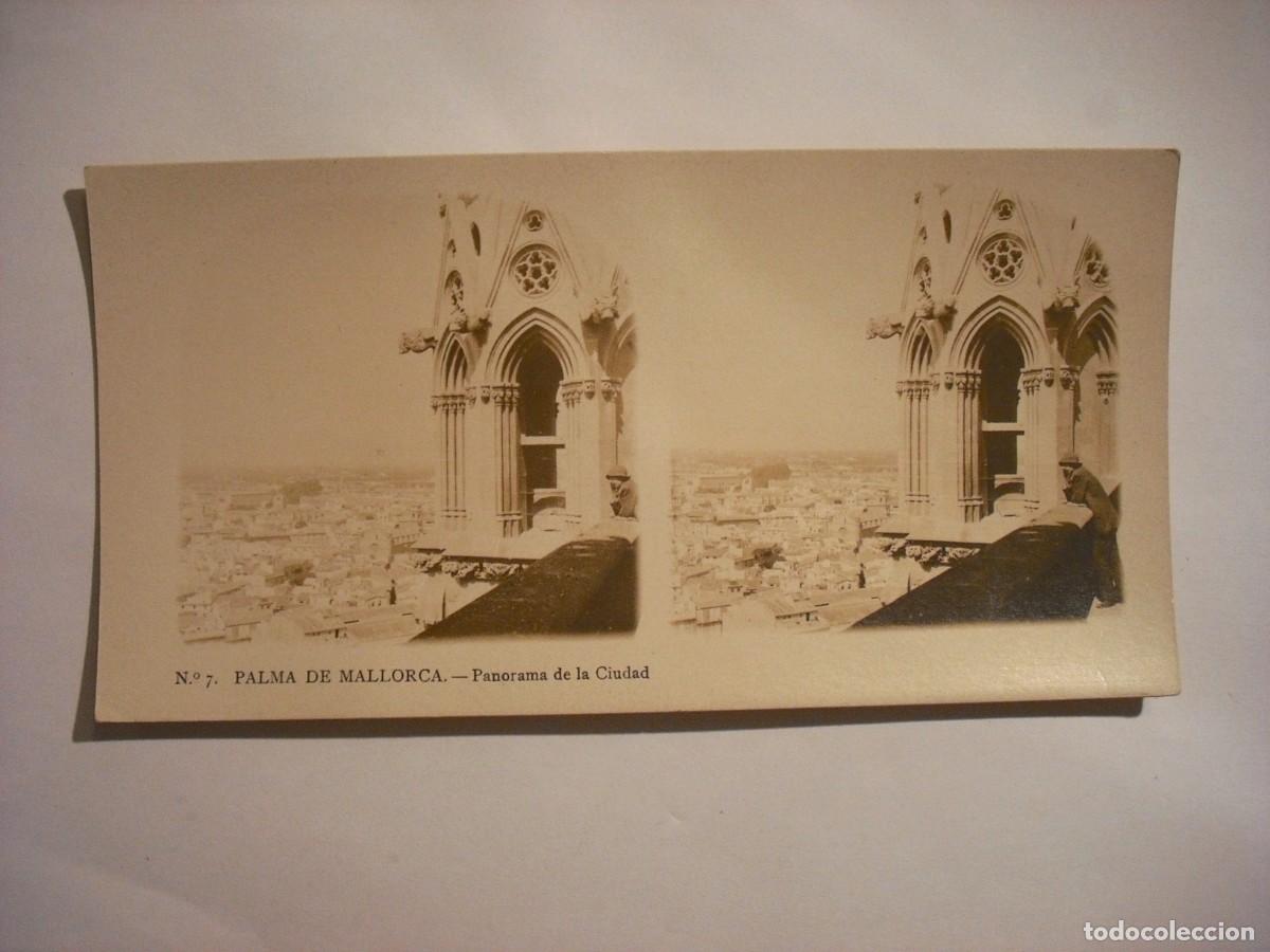 Postales: ANTIGUA ESTEREOSCOPIA DE PALMA DE MALLORCA N. 7 PANORAMA DE LA CIUDAD . TURISMO PRACTICO