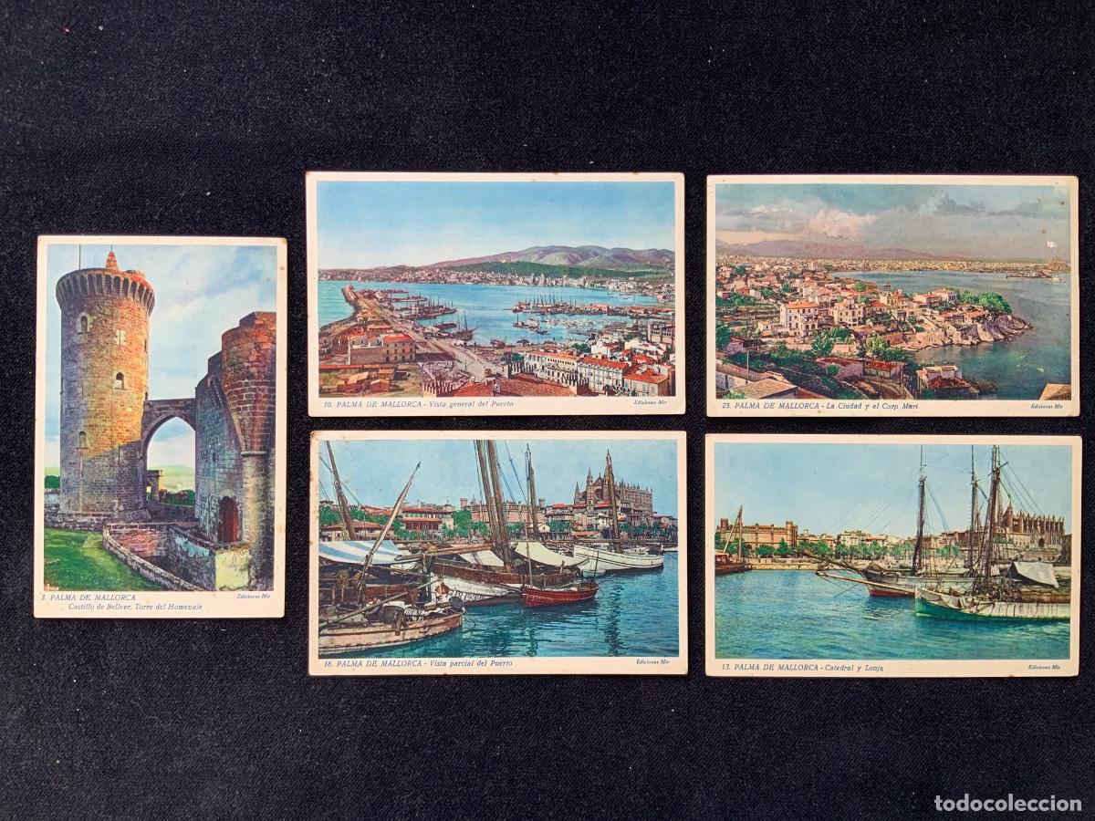 Postales: Lote de 5 postales si usar, palma de mallorca ed mir, Bellver, puerto, corp mari, catedral, lonja.
