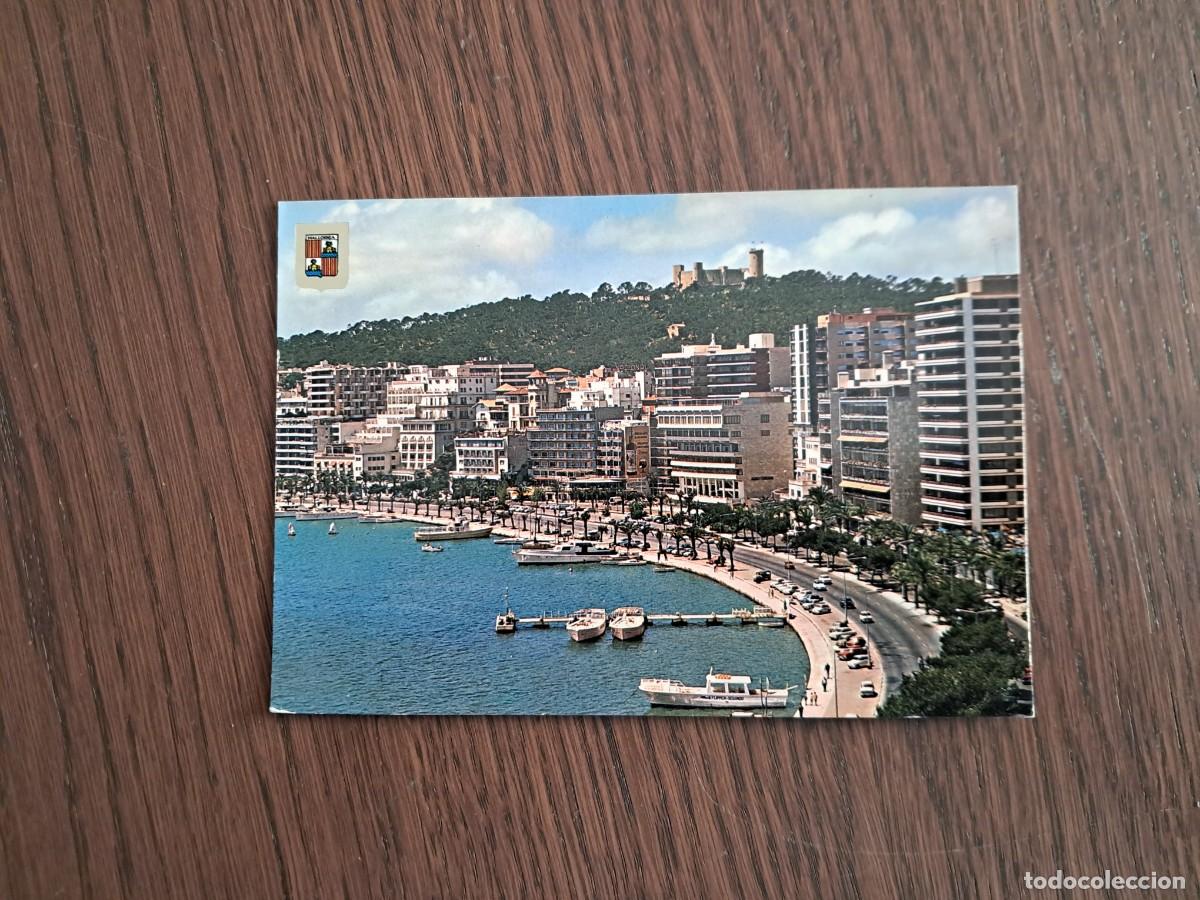 Postales: postal de Espa&ntilde;a, paseo mar&iacute;timo y castillo de Bellver, Palma de Mallorca n&ordm; 2.524, escudo de oro.