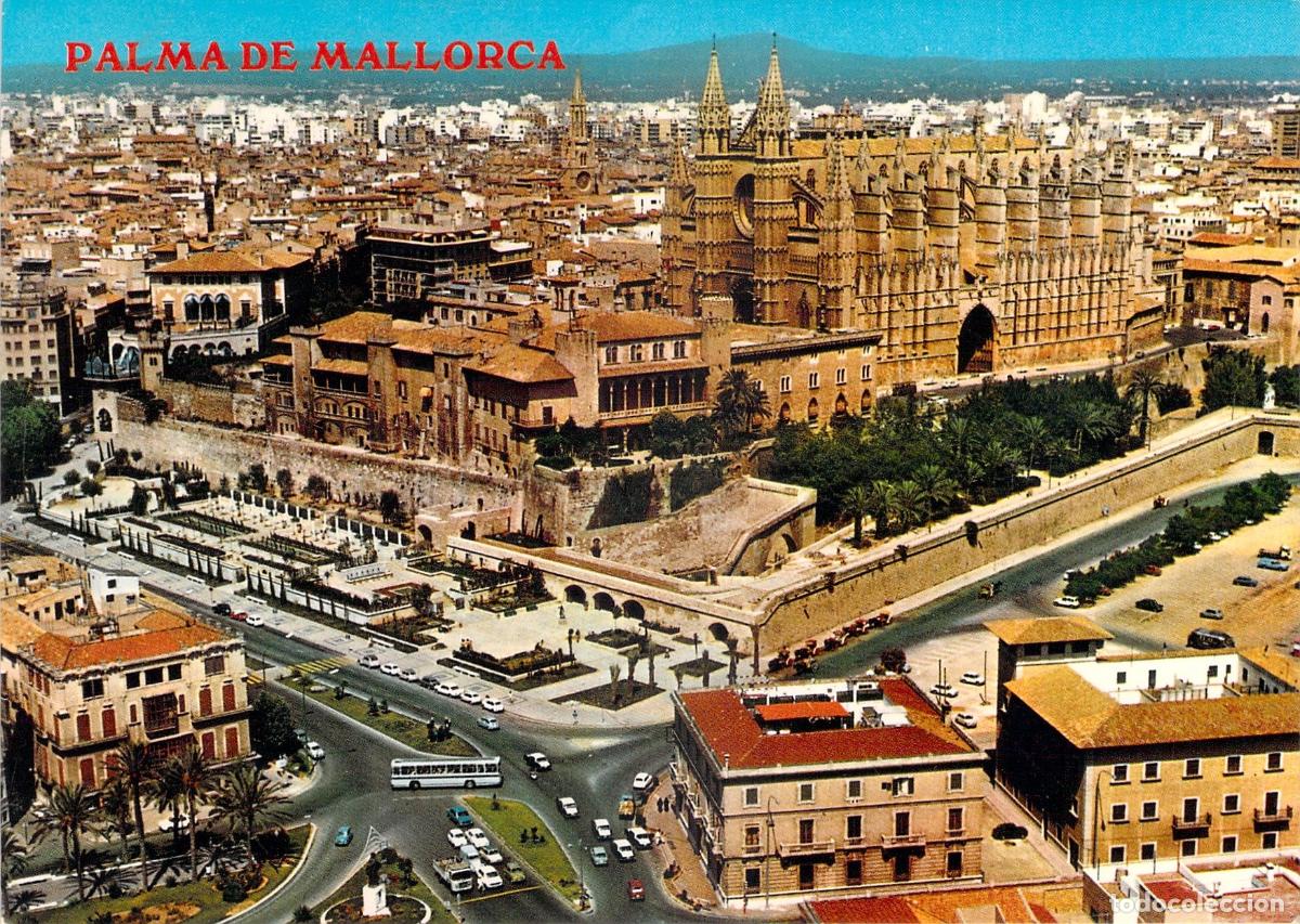 Postales: Postal de Palma de Mallorca con Catedral y Palacio de la Almudaina