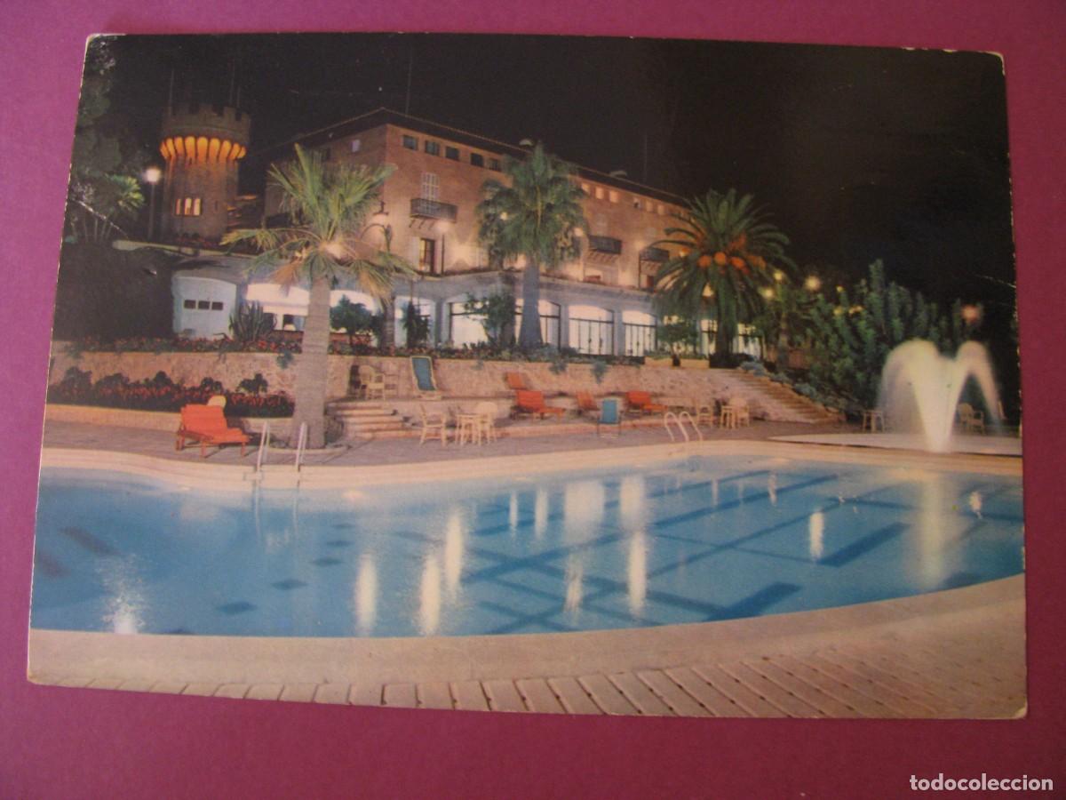 Postales: POSTAL DE MALLORCA. PALMA. HOTEL SON VIDA. VISTA NOCTURNA DE LA PISCINA Y HOTEL. ZERKOWITZ.