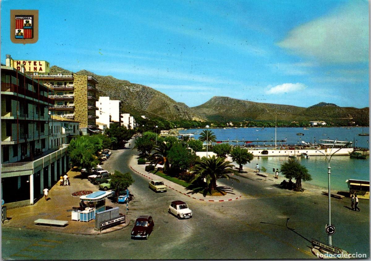 Postales: Puerto de Pollensa (Mallorca) - Paseo Anglada Camarasa - Hotel Daina -Carrito Helados -Se&ntilde;al Tr&aacute;fico
