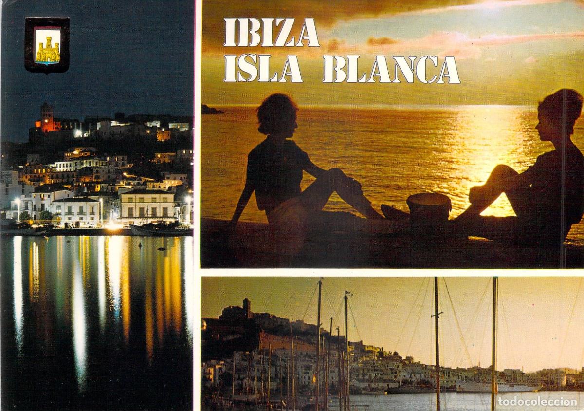Postales: Postal de Ibiza Isla Blanca Vistas Nocturnas y Atardecer