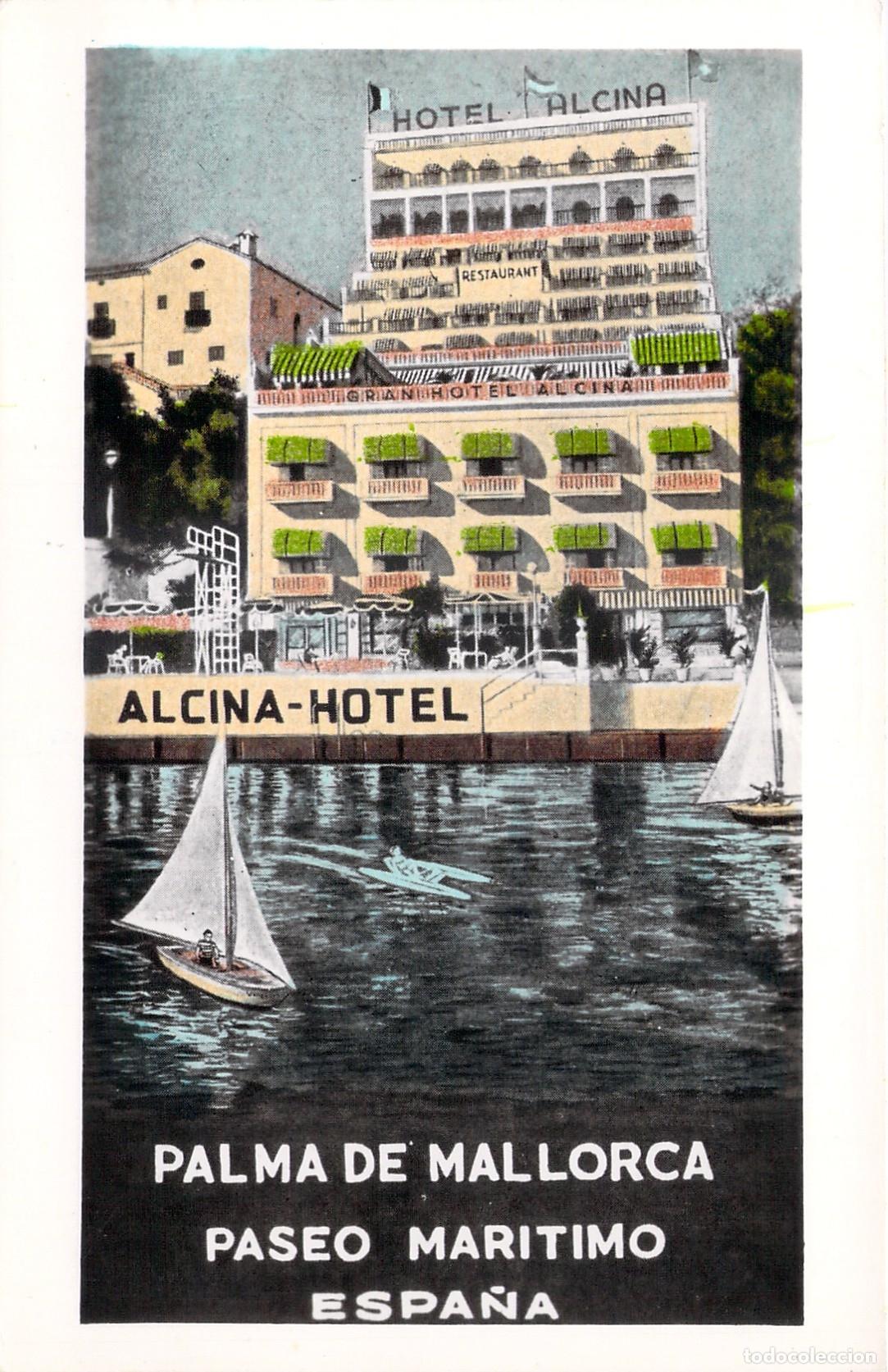 Postales: Postal del Hotel Alcina en el Paseo Mar&iacute;timo de Palma de Mallorca