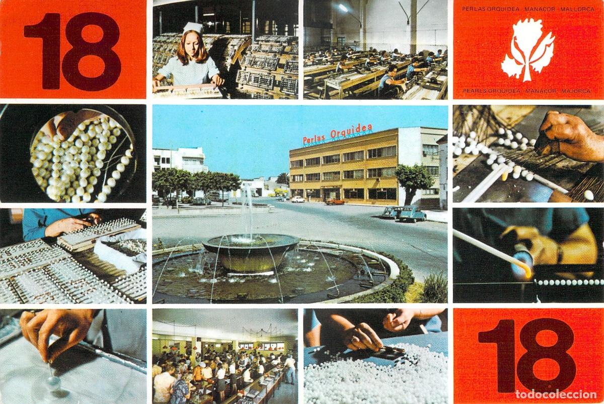 Postales: Postal de Perlas Orqu&iacute;dea, Manacor, Mallorca - F&aacute;brica e Industria