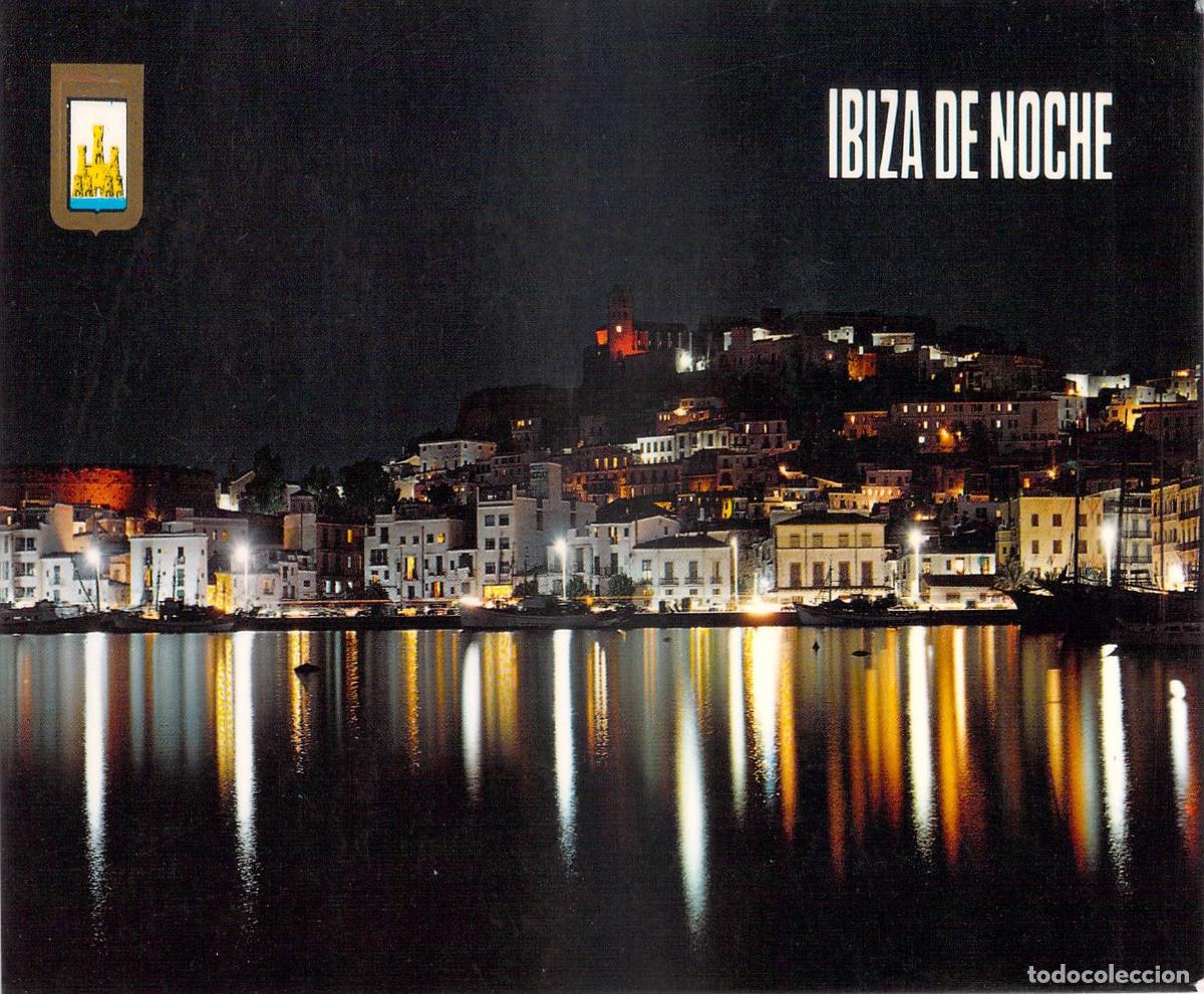 Postales: Postal de Ibiza de Noche, Vista Nocturna de la Isla Blanca