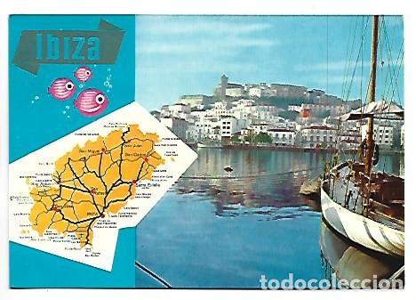 Postales: PUERTO Y MAPA.- IBIZA - Foto 1