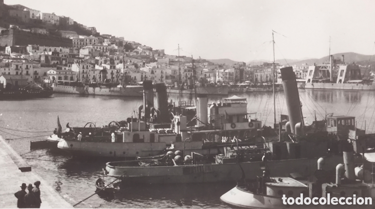 Postales: EIVISSA PORT POSTAL FOTOGR&Aacute;FICA VI&Ntilde;ETS IBIZA BALEARS C. 1955