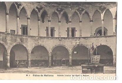 Postales: ANTIGUA POSTAL N&ordm; 1 PALMA DE MALLORCA GALERIA INTERIOR DEL CASTILLO BELLVER J OBTRADORS SABADELL