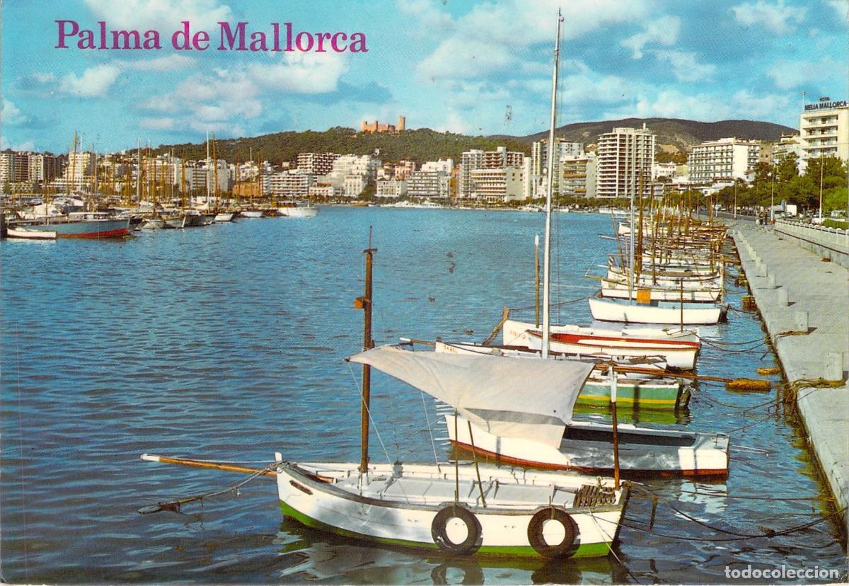 Postales: Postal Palma de Mallorca Paseo Mar&iacute;timo y Puerto con Barcos
