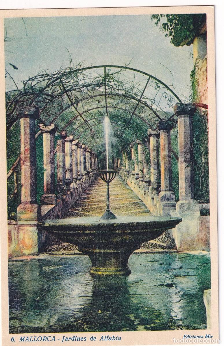 Postales: 6 Palma de Mallorca. Jardines de Alfabia. Ediciones Mir. Sin circular.