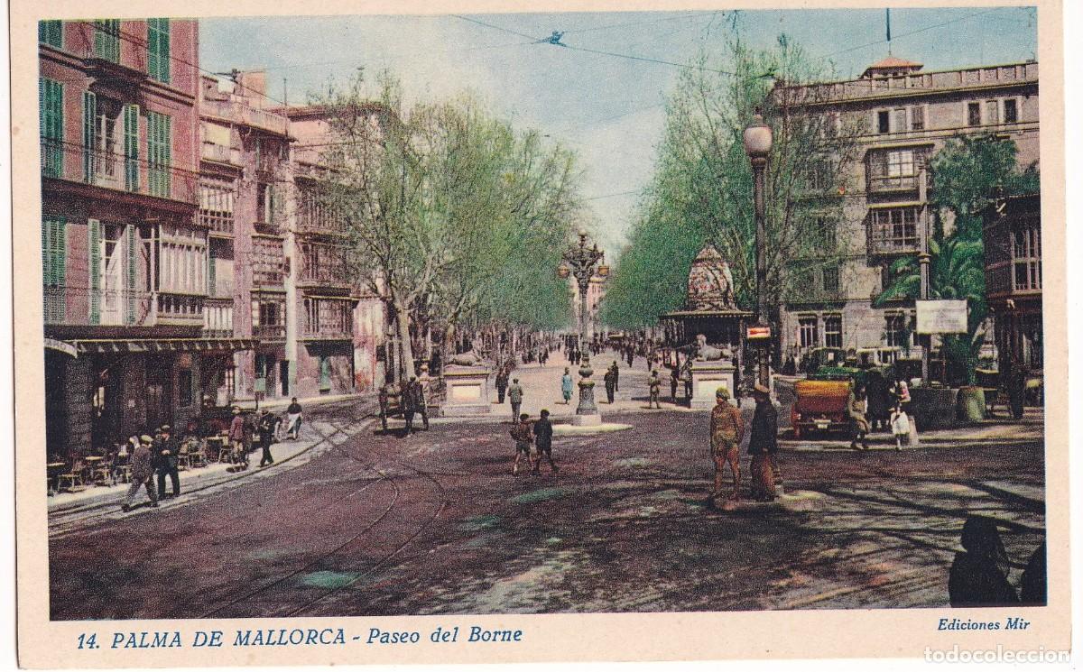 Postales: 14 Palma de Mallorca. Paseo del Borne Mir. Sin circular.