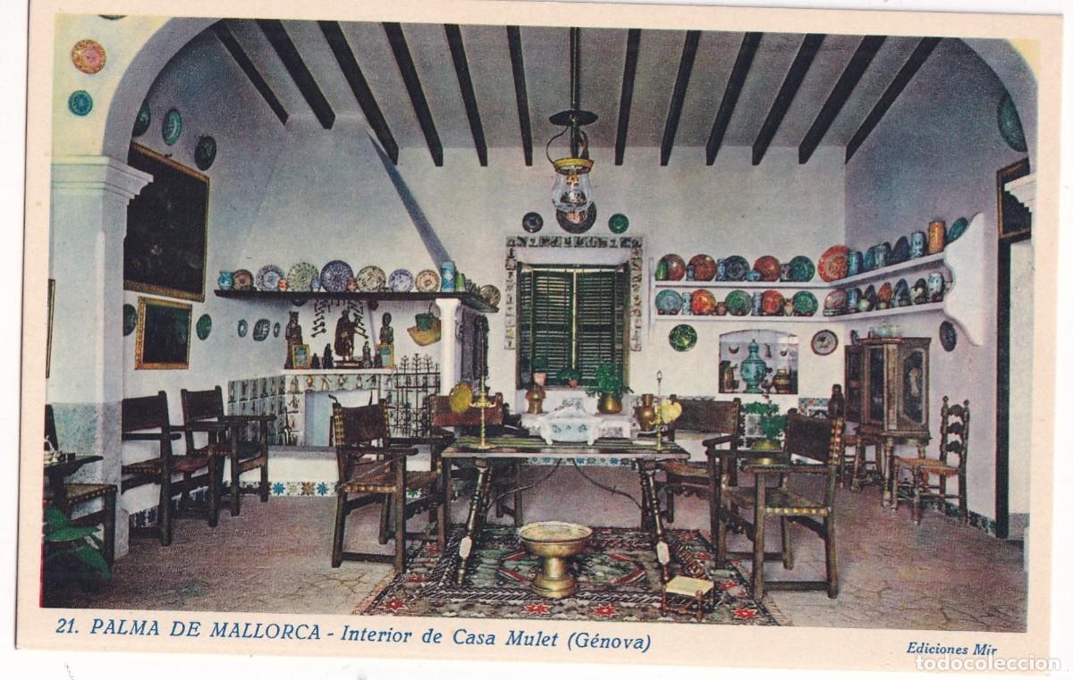 Postales: 21 Palma de Mallorca. Interior de Casa Mulet. G&eacute;nova . Mir. Sin circular.