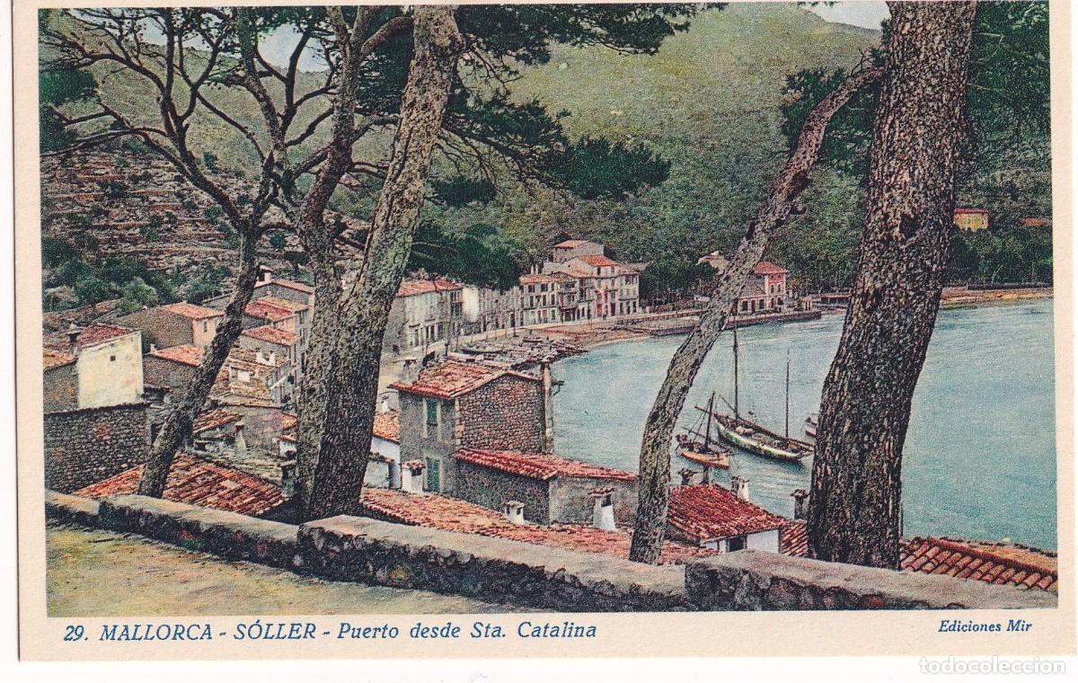 Postales: 29 Mallorca. S&oacute;ller. Puerto desde Sta Catalina. Mir. Sin circular.