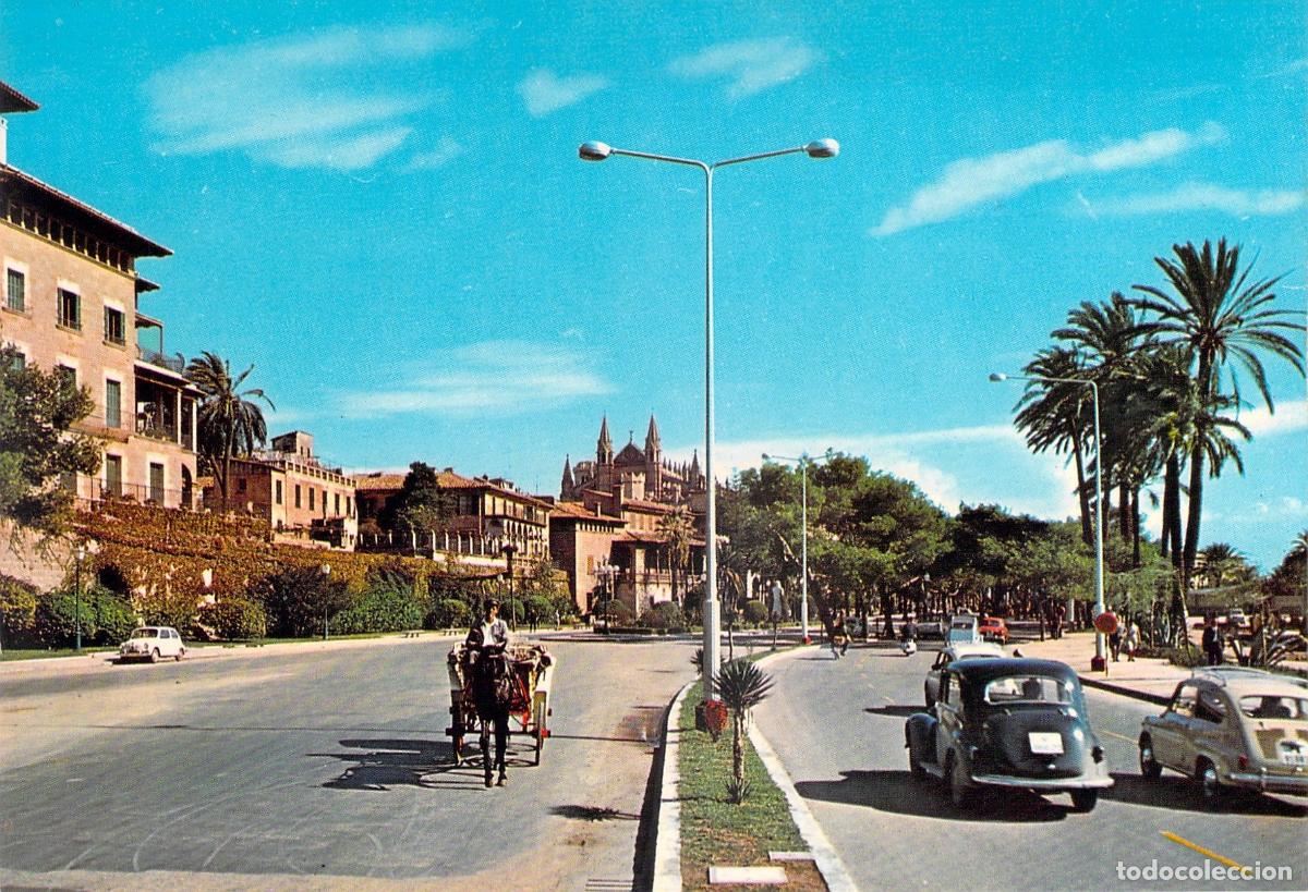Postales: Postal de Palma de Mallorca Paseo Sagrera con Coches Cl&aacute;sicos
