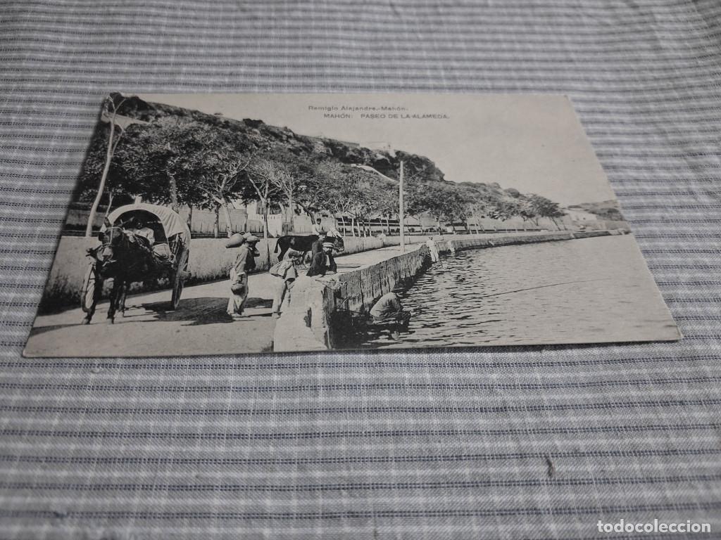 Postales: Postal antigua Menorca. Mah&oacute;n. Paseo de la Alameda. Remigio Alejandre